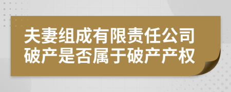 夫妻组成有限责任公司破产是否属于破产产权