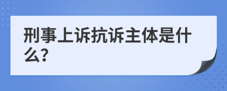 刑事上诉抗诉主体是什么？