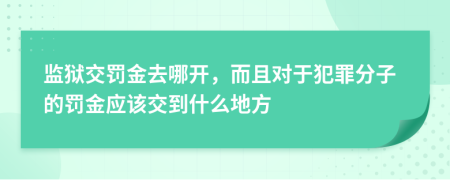 监狱交罚金去哪开，而且对于犯罪分子的罚金应该交到什么地方