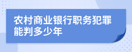 农村商业银行职务犯罪能判多少年