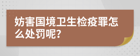 妨害国境卫生检疫罪怎么处罚呢？