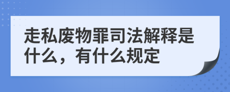 走私废物罪司法解释是什么，有什么规定