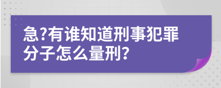 急?有谁知道刑事犯罪分子怎么量刑？