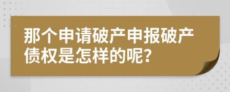 那个申请破产申报破产债权是怎样的呢？