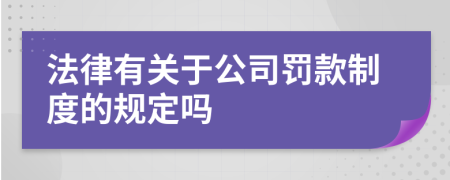 法律有关于公司罚款制度的规定吗