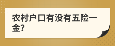 农村户口有没有五险一金？