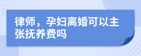 律师，孕妇离婚可以主张抚养费吗
