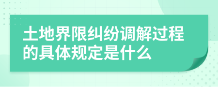 土地界限纠纷调解过程的具体规定是什么