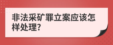 非法采矿罪立案应该怎样处理?