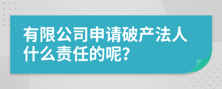 有限公司申请破产法人什么责任的呢？