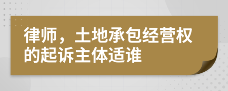 律师，土地承包经营权的起诉主体适谁