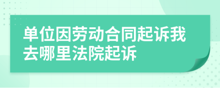 单位因劳动合同起诉我去哪里法院起诉