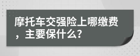 摩托车交强险上哪缴费，主要保什么？