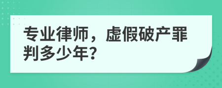 专业律师，虚假破产罪判多少年？