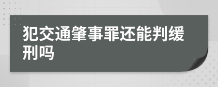 犯交通肇事罪还能判缓刑吗