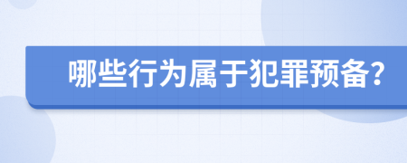 哪些行为属于犯罪预备？