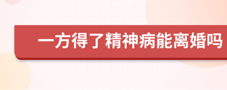 一方得了精神病能离婚吗