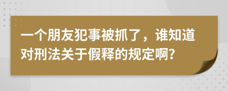 一个朋友犯事被抓了，谁知道对刑法关于假释的规定啊？