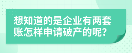 想知道的是企业有两套账怎样申请破产的呢？