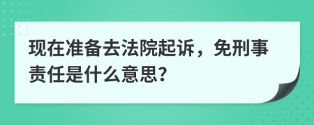 现在准备去法院起诉，免刑事责任是什么意思？