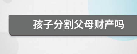 孩子分割父母财产吗