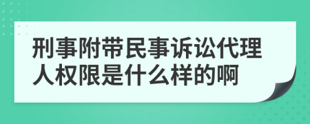 刑事附带民事诉讼代理人权限是什么样的啊