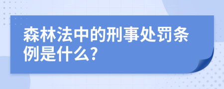 森林法中的刑事处罚条例是什么?