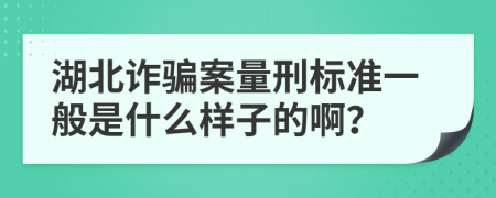 湖北诈骗案量刑标准一般是什么样子的啊？