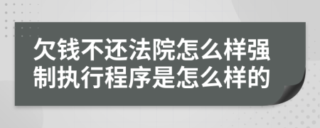 欠钱不还法院怎么样强制执行程序是怎么样的