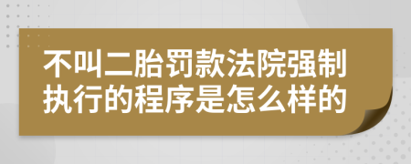 不叫二胎罚款法院强制执行的程序是怎么样的