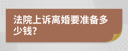 法院上诉离婚要准备多少钱？