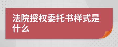 法院授权委托书样式是什么