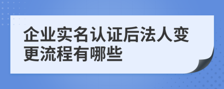 企业实名认证后法人变更流程有哪些