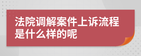 法院调解案件上诉流程是什么样的呢