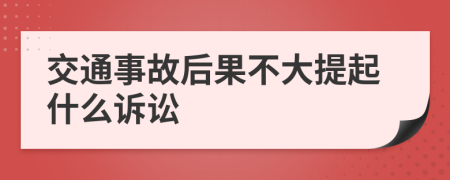 交通事故后果不大提起什么诉讼