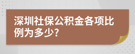 深圳社保公积金各项比例为多少?