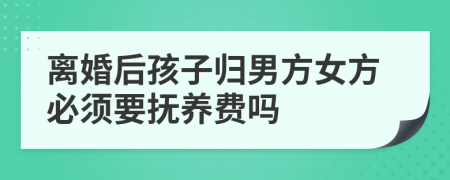 离婚后孩子归男方女方必须要抚养费吗