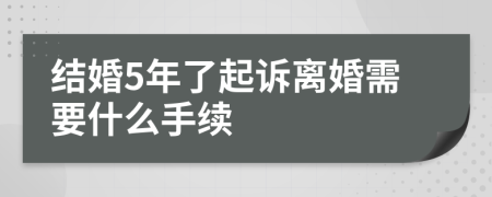 结婚5年了起诉离婚需要什么手续