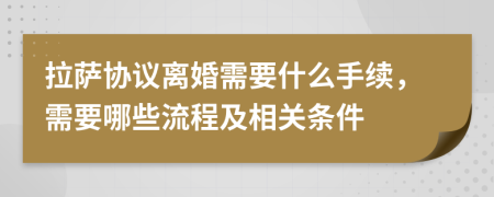 拉萨协议离婚需要什么手续，需要哪些流程及相关条件