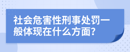 社会危害性刑事处罚一般体现在什么方面？