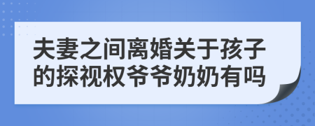 夫妻之间离婚关于孩子的探视权爷爷奶奶有吗