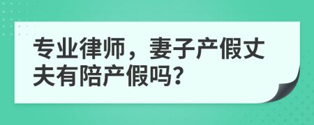 专业律师，妻子产假丈夫有陪产假吗？