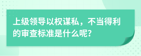 上级领导以权谋私，不当得利的审查标准是什么呢？