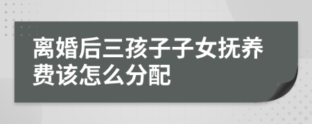 离婚后三孩子子女抚养费该怎么分配