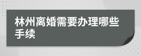 林州离婚需要办理哪些手续