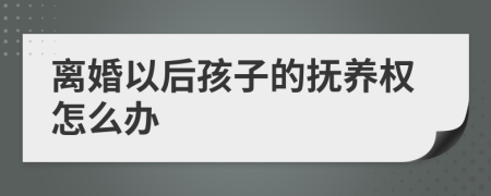 离婚以后孩子的抚养权怎么办