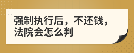 强制执行后，不还钱，法院会怎么判