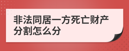 非法同居一方死亡财产分割怎么分