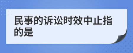 民事的诉讼时效中止指的是