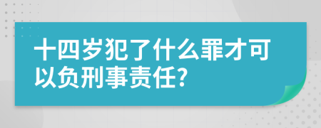 十四岁犯了什么罪才可以负刑事责任?